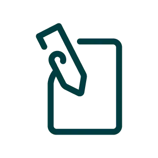 Icon of a pencil writing on a blank sheet of paper.